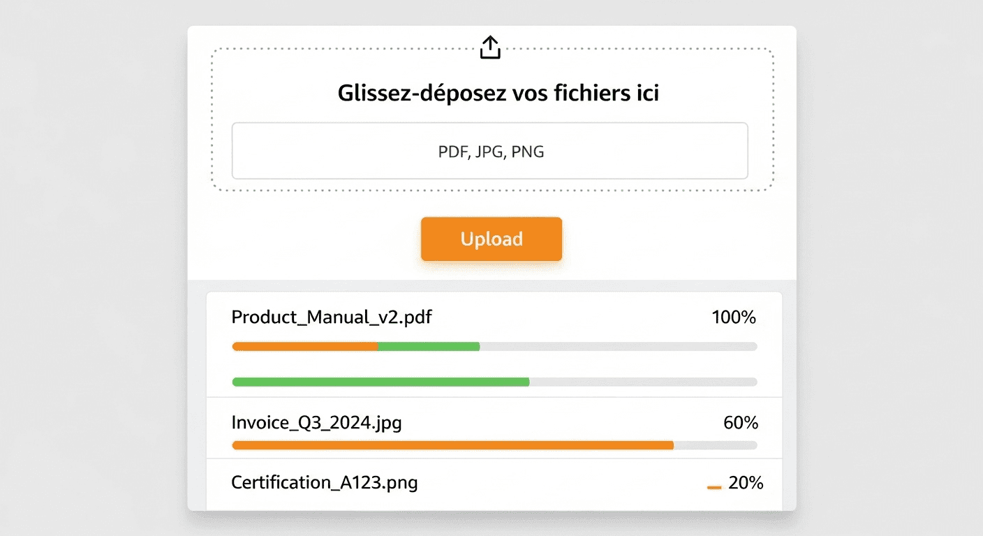 Interface de soumission des documents KYC